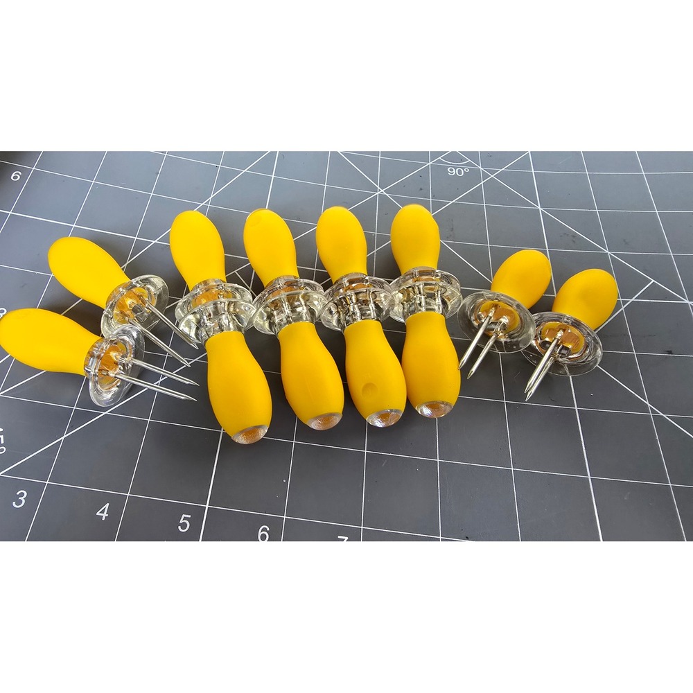 Good Grips Snap Corn Holders Yellow Stainless Steel Pins 8 Piece Set
